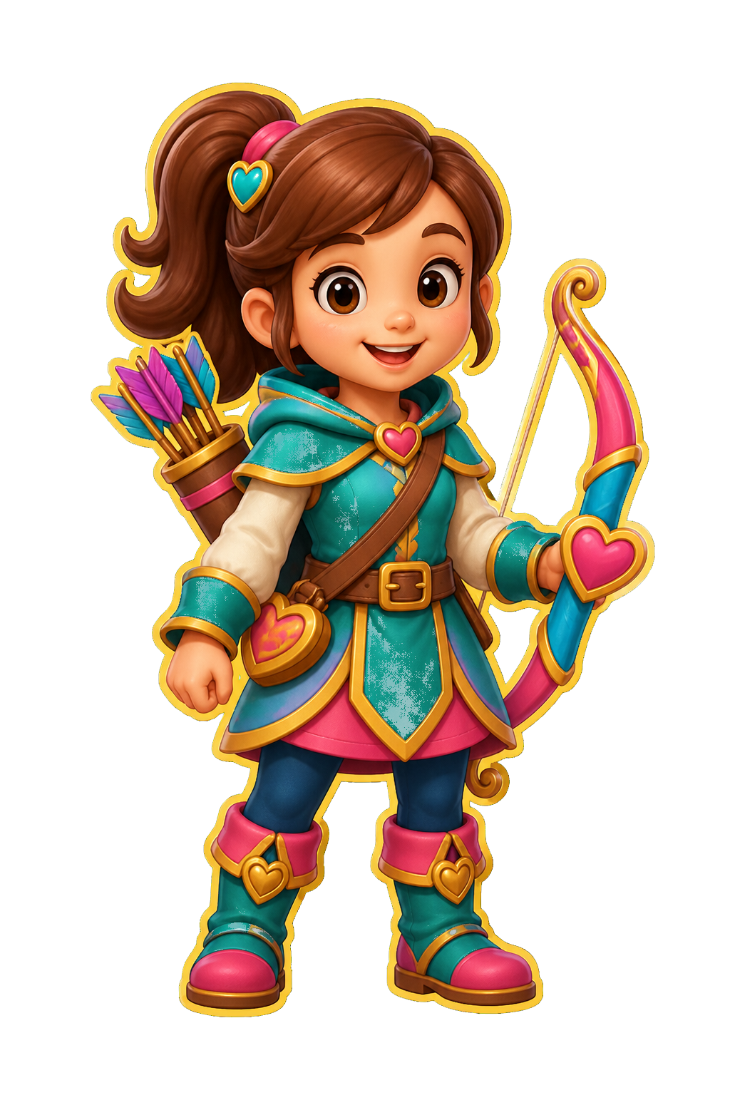 Arquera infantil con arco de colores
